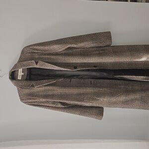 Plaid longline car coat